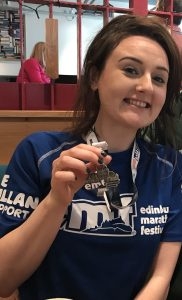 Clare Dolan with her Edinburgh 5k medal